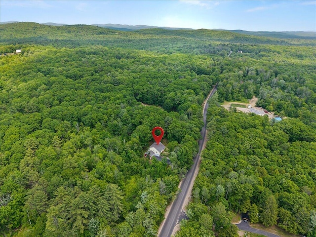 489 Shady Nook Rd, Newfield, ME 04095 - aerial view of property and surrounding area with a heavily wooded area
