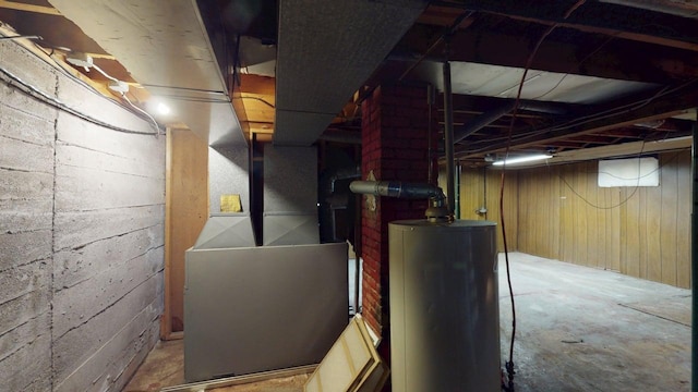 180 Bowdoin St, Millinocket, ME 04462 - unfinished basement with water heater and heating unit