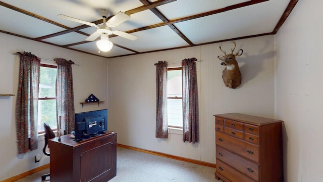 180 Bowdoin St, Millinocket, ME 04462 - office with ceiling fan and baseboards