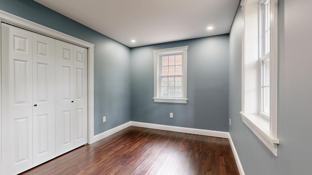 422 Centre St, Bath, ME 04530 - unfurnished bedroom featuring dark wood finished floors and a closet