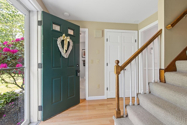 6 Hackmatack Dr, Scarborough, ME 04074 - entrance foyer featuring light wood-style floors and stairway