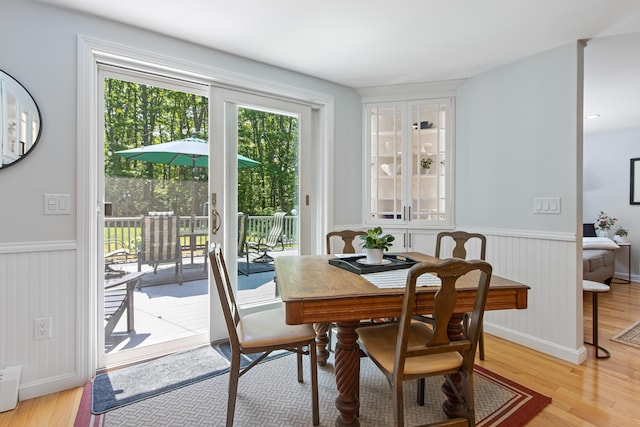 6 Hackmatack Dr, Scarborough, ME 04074 - dining room featuring light wood-type flooring and wainscoting