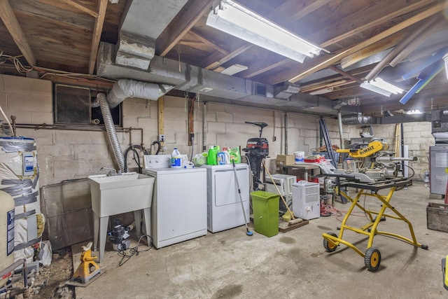 60 Watson Hill Rd, Limerick, ME 04048 - unfinished basement featuring washing machine and dryer and water heater