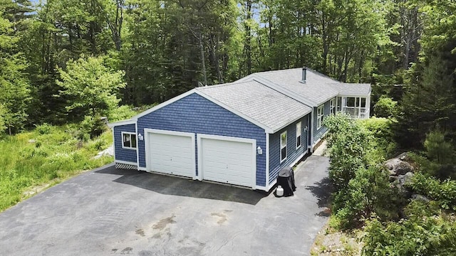 282 Back Narrows Rd, Boothbay, ME 04537 - garage with asphalt driveway