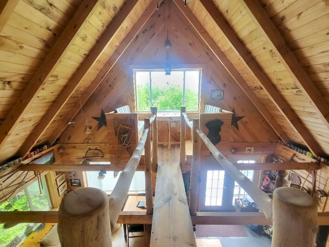 40 Griffin Mountain Rd, New Vineyard, ME 04956 - bonus room with wooden ceiling and wood walls