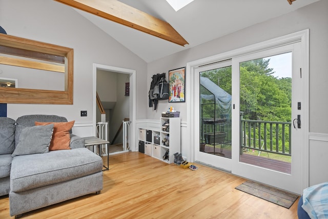 474 Center St, Nobleboro, ME 04555 - sitting room featuring wood finished floors, wainscoting, and a decorative wall