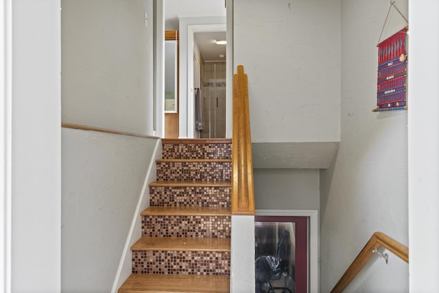 474 Center St, Nobleboro, ME 04555 - staircase with wood finished floors