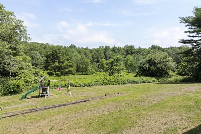 474 Center St, Nobleboro, ME 04555 - view of green lawn with a view of trees