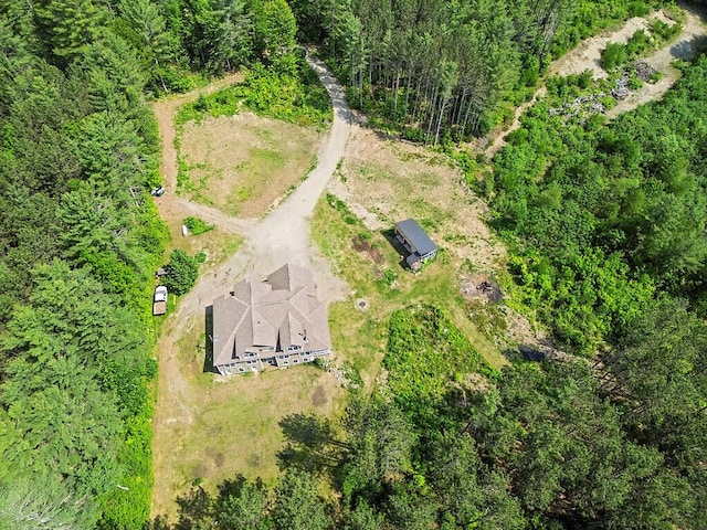 43 Brookside Ln, Freeman Twp, ME 04983 - aerial view of property and surrounding area featuring a heavily wooded area