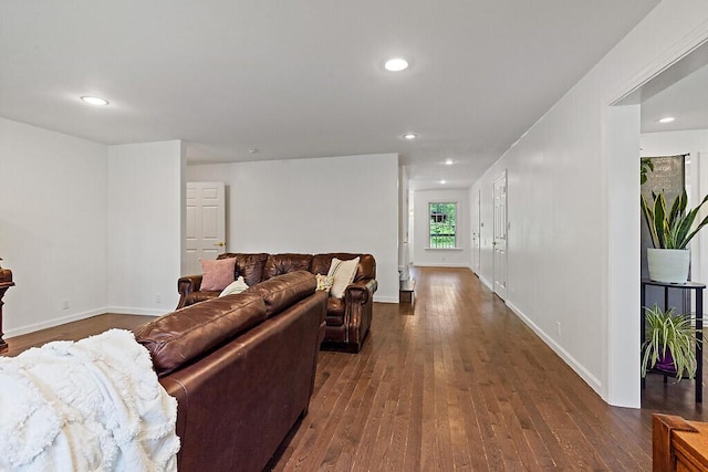 43 Brookside Ln, Freeman Twp, ME 04983 - living room with dark wood-style floors and recessed lighting