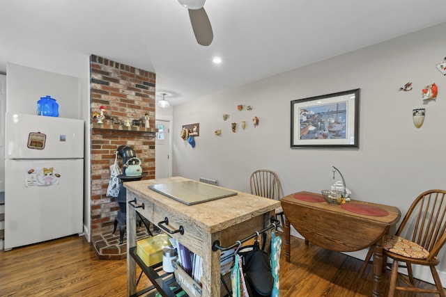 223 Centre St, Bath, ME 04530 - dining room with wood finished floors and a ceiling fan