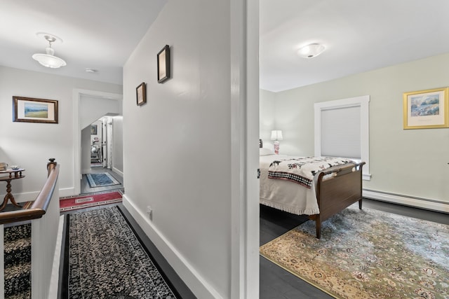 223 Centre St, Bath, ME 04530 - hall with a baseboard radiator and wood finished floors