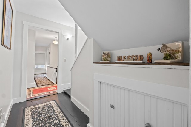 223 Centre St, Bath, ME 04530 - hallway featuring wood finished floors and baseboards