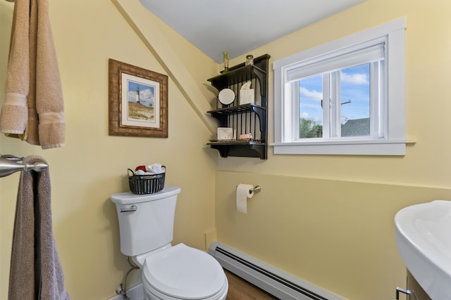223 Centre St, Bath, ME 04530 - bathroom with toilet and a baseboard heating unit