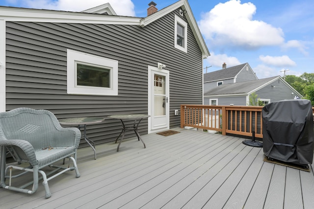 223 Centre St, Bath, ME 04530 - wooden terrace with a grill