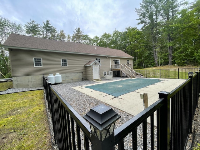 5 Willard Way, Raymond, ME 04071 - view of pool with a fenced backyard, stairs, a deck, and a patio