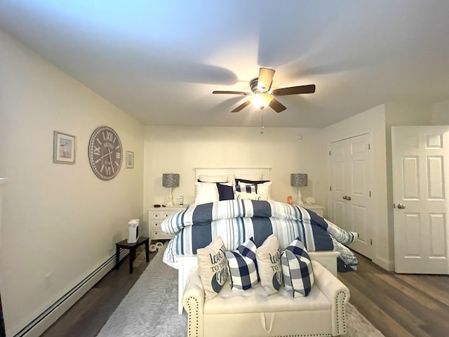 5 Willard Way, Raymond, ME 04071 - bedroom with wood finished floors, ceiling fan, and baseboards