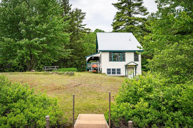 302 Spring St, Brownfield, ME 04010 - rear view of house with a lawn