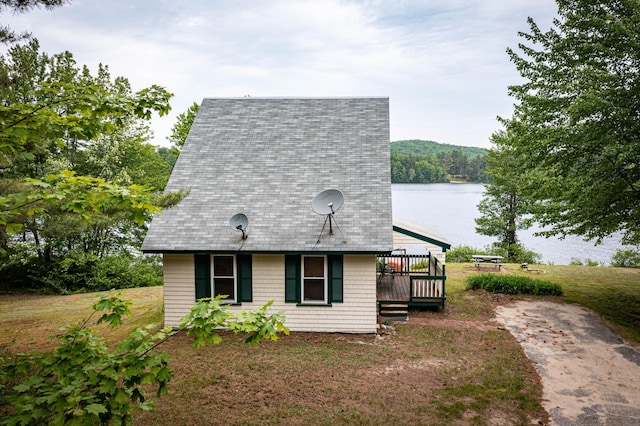 302 Spring St, Brownfield, ME 04010 - back of property featuring a deck with water view