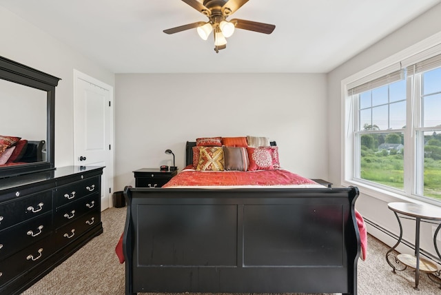 13 Junco Dr Unit 6, Windham, ME 04062 - bedroom featuring carpet flooring, ceiling fan, and baseboard heating