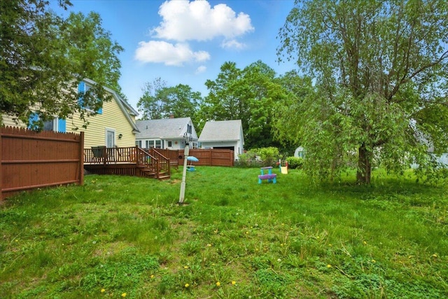 5 Jeffrey St, Lewiston, ME 04240 - view of yard featuring a deck