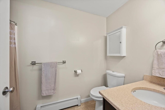 22 Fox Run Rd, Gray, ME 04039 - bathroom featuring baseboard heating, vanity, and tile patterned floors