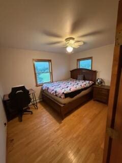 396 E Ridge Rd, Mars Hill, ME 04758 - bedroom featuring light wood-style floors and a ceiling fan
