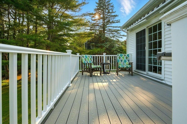 4 Hawthorne Pl, Lewiston, ME 04240 - wooden terrace featuring view of scattered trees