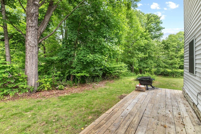200 Main St, Freeport, ME 04032 - wooden deck with a fire pit and a yard