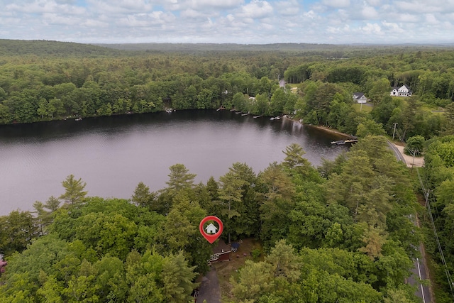 385 Sabbathday Rd, New Gloucester, ME 04260 - aerial view of a forest and a nearby body of water