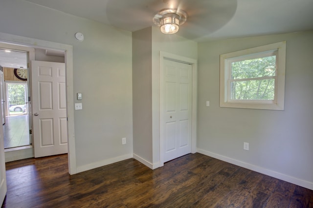 6 Meadow Ln, Sabattus, ME 04280 - unfurnished room featuring a ceiling fan, plenty of natural light, dark wood-style flooring, and a smoke detector