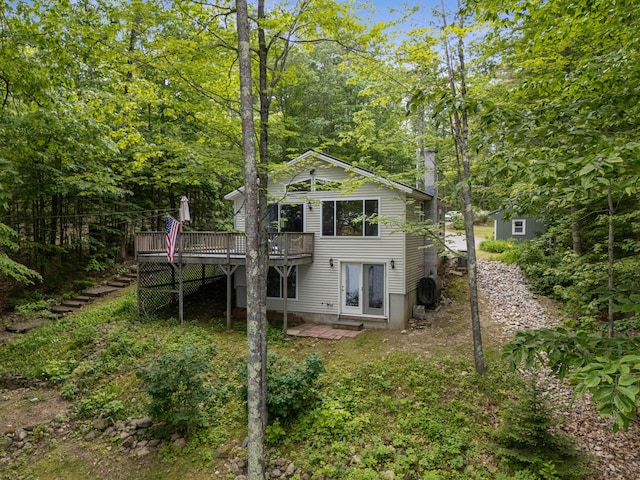 204 Youngs Ridge Rd, Acton, ME 04001 - back of property featuring a wooden deck