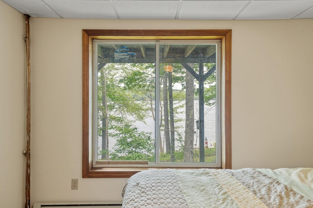 204 Youngs Ridge Rd, Acton, ME 04001 - bedroom featuring a paneled ceiling and baseboard heating
