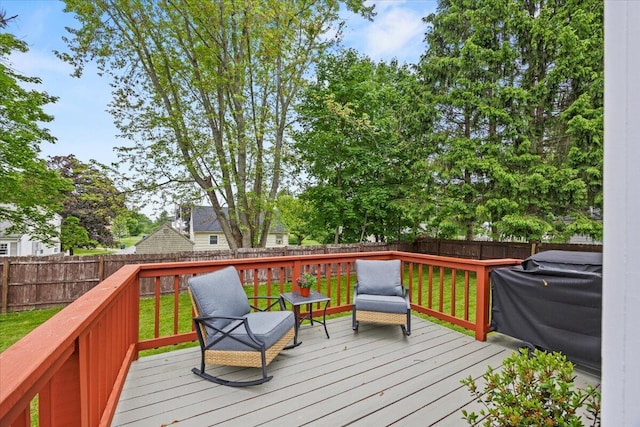 182 Myrtle St, Westbrook, ME 04092 - wooden deck with a fenced backyard