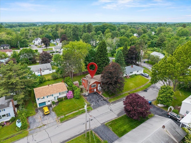 182 Myrtle St, Westbrook, ME 04092 - aerial perspective of suburban area featuring a heavily wooded area