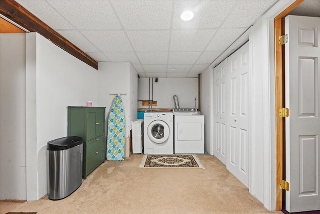 182 Myrtle St, Westbrook, ME 04092 - laundry room with independent washer and dryer and light carpet