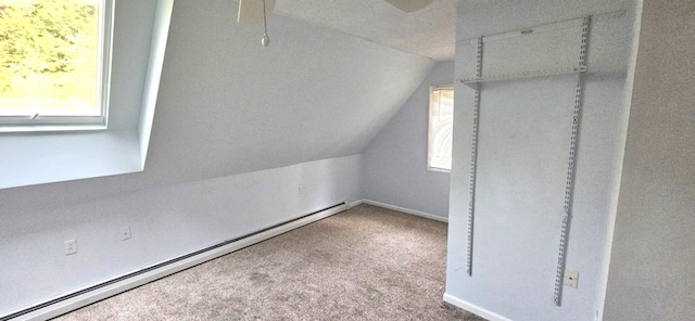 9 Hubbard Farms Rd Unit 15, Orono, ME 04473 - additional living space with baseboard heating, vaulted ceiling, and carpet flooring