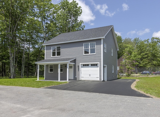 24 Varney Mill Rd Unit 3, Windham, ME 04062 - view of front of house featuring driveway, roof with shingles, an attached garage, and a porch