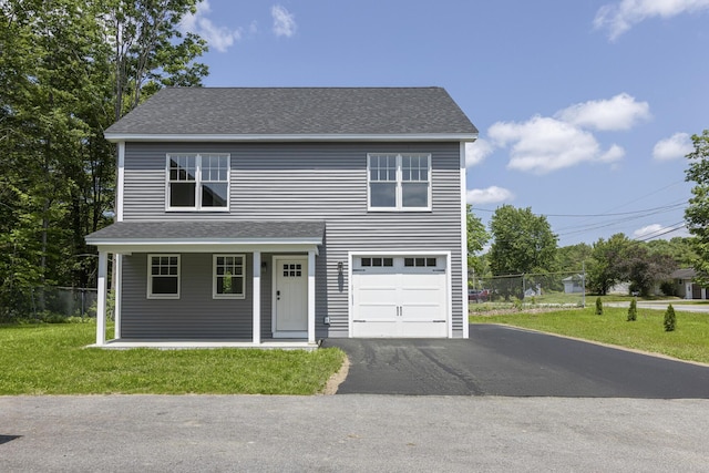 24 Varney Mill Rd Unit 3, Windham, ME 04062 - traditional home with driveway, a shingled roof, an attached garage, and covered porch