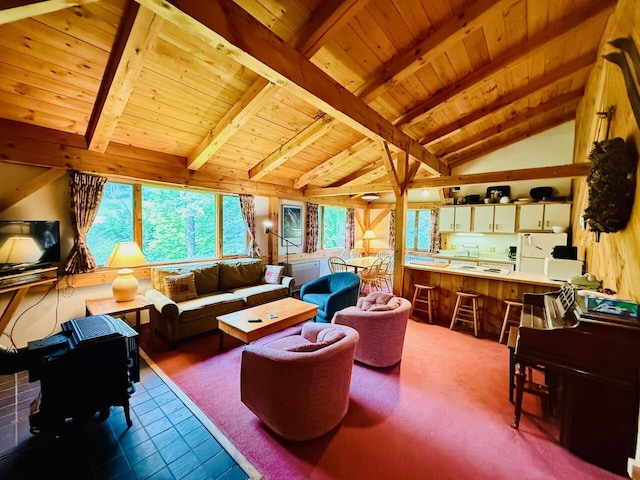 705 Webber St Unit 3, Carrabassett Valley, ME 04947 - living room featuring wooden ceiling