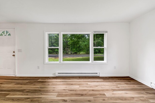 290 Gray Rd, Windham, ME 04062 - empty room with baseboard heating and wood finished floors