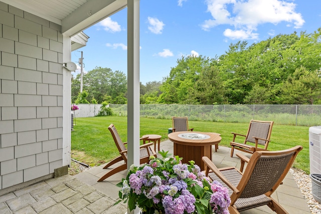 180 E Grand Ave Unit 3, Old Orchard Beach, ME 04064 - fenced backyard with a fire pit and a patio