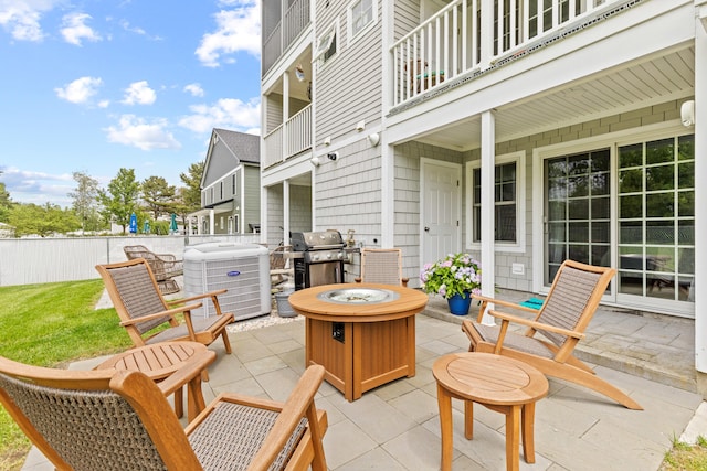 180 E Grand Ave Unit 3, Old Orchard Beach, ME 04064 - patio / terrace with grilling area, a fire pit, and a patio area