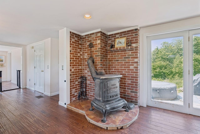 30 Graffam Rd, Baldwin, ME 04091 - detailed view of a wood stove and wood finished floors