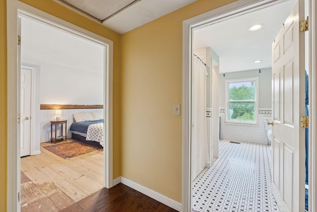 30 Graffam Rd, Baldwin, ME 04091 - hall featuring a wainscoted wall and hardwood / wood-style floors