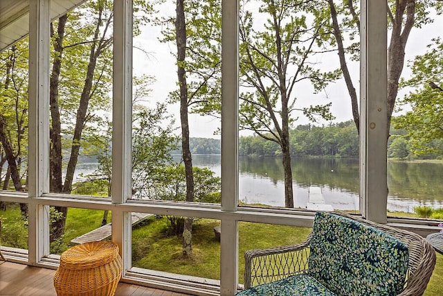 75 Spaulding Point Rd, Belgrade, ME 04917 - sunroom / solarium with a water view and healthy amount of natural light