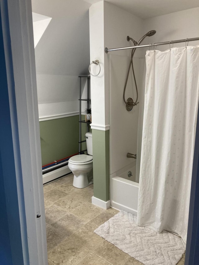 11 Gardner Ave, Machias, ME 04654 - full bath with baseboard heating and shower / bathtub combination with curtain