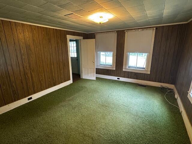 22 Easy St, Canaan, ME 04924 - carpeted spare room with wooden walls