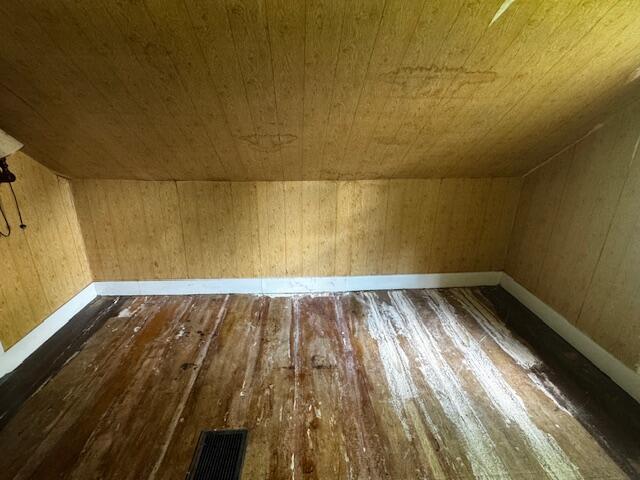 22 Easy St, Canaan, ME 04924 - additional living space featuring wood ceiling, wood-type flooring, and wood walls