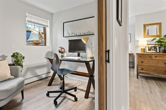 16 Guilford Ct Unit B1, Portland, ME 04101 - office space with a baseboard heating unit and wood finished floors